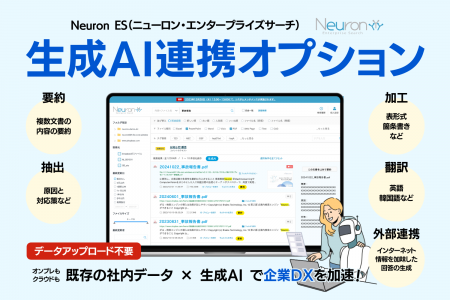 エンタープライズサーチ「Neuron ES」の生成AI連携オ