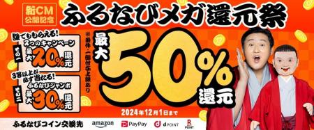 新CM公開記念！合計最大50％分の「ふるなびコイン」が