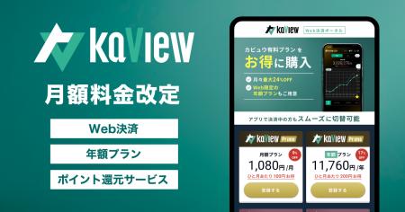 株式投資 管理・分析アプリ『カビュウ』 - 月額利用料