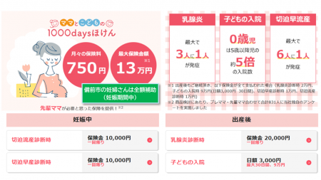 ニッセイプラス少額短期保険の「ママとこどもの1000da