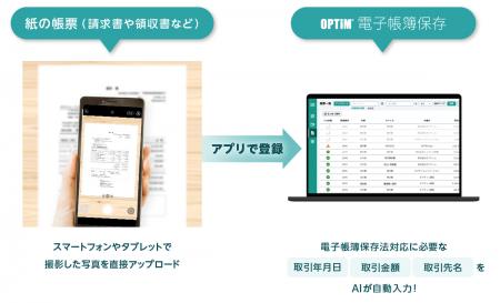 「OPTiM 電子帳簿保存」、モバイル端末向け書類utf-8