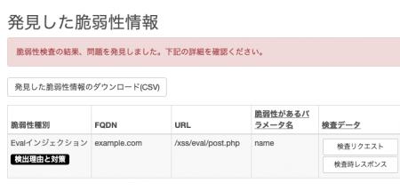 クラウド型Web脆弱性診断ツールVAddy、診断項目utf-8