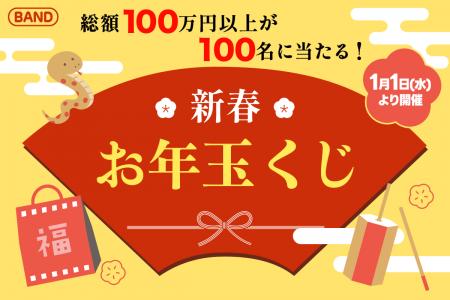 『総額100万円分！100名様に当たる！』BANDで新春運試