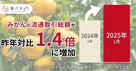 食べチョク、みかん流通額が1.4倍に急増。生産者の8割