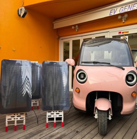 小型EV三輪電配車を利用した「小さな小さな発電所」を
