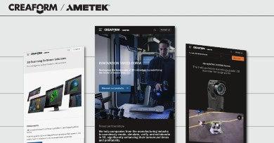 Creaform、新しいウェブサイトでオンライン体験を再定