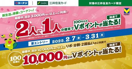 三井住友カード、コーナンにて、期間中合計3,000円（