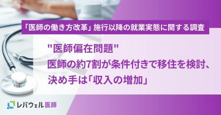 “医師偏在問題” 医師の約7割が条件付きで移住を検討、