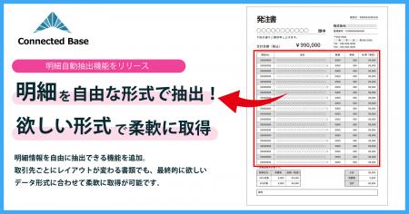 Connected Base、明細自動抽出機能をリリース