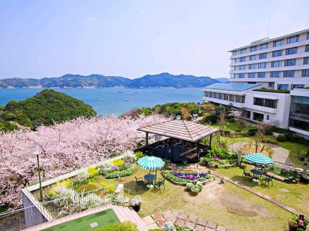 「旅荘 海の蝶」春の訪れ。敷地内2,000本の桜を満喫。