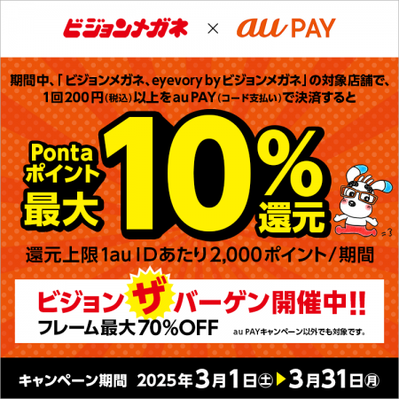 au PAY（コード支払い）利用で、Pontaポイント最大10%