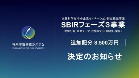 将来宇宙輸送システム株式会社、SBIRフェーズ３事業の