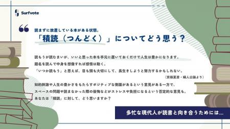 【「積読」に対してどう思う？】Surfvoteで意見を募集