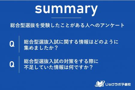 【必見】総合型選抜入試受験生203人が語る！情報収集