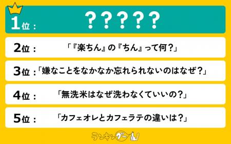 意外と答えられない！日常のふとした疑問ランキングを