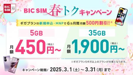 3月1日提供開始！BIC SIMのギガプランが改定！さらに