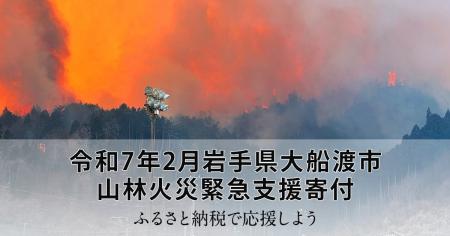 さとふる、「令和7年2月岩手県大船渡市 山林火災緊急