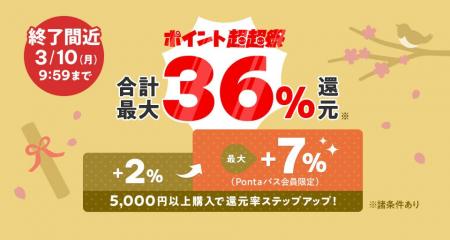 【Pontaパス】au PAY マーケット、ポイント超超祭で最