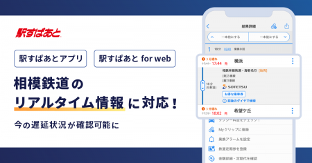 「駅すぱあと」が相模鉄道のリアルな遅延情報の提供を
