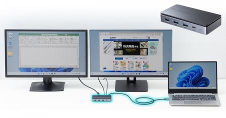 Type-Cケーブル1本でVGA+HDMIの2画面環境を実現、USB 