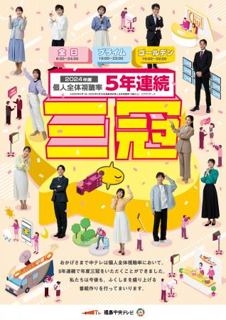 福島中央テレビが2024 年 年度平均視聴率で三冠を獲得
