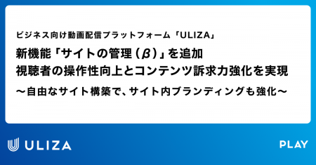 新機能「サイトの管理 （β）」を追加　　　　　　　　