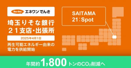 4月より埼玉りそな銀行の21支店・出張所に再生可能エ