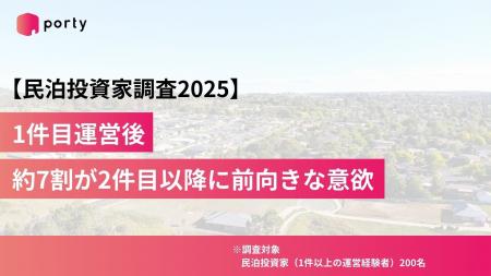 【民泊投資家調査2025】1件目運営後、約7割が2件目以
