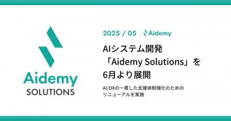 アイデミー、AIシステム開発「Aidemy Solutions」を6