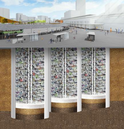 神戸駅前に「エコサイクル(TM)」採用