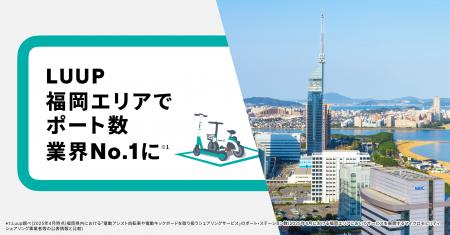 LUUP、福岡エリアでポート数が業界No.1に（※1）