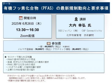 【ライブ配信セミナー】有機フッ素化合物（PFAS）の最
