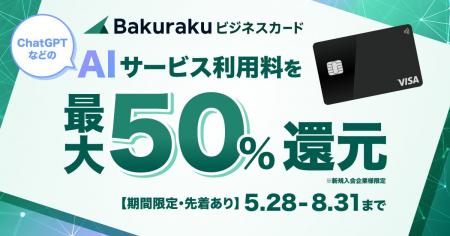 バクラクビジネスカード、「企業のAI活用 半額応援キ