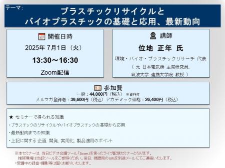 【ライブ配信セミナー】プラスチックリサイクルとバイ