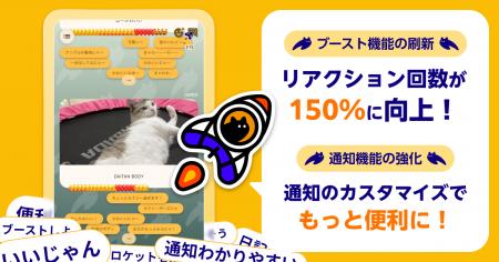 ユーザーの反応数が1.5倍に増加！新ブーストと通知機