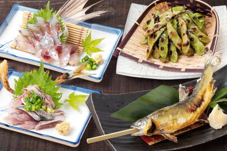 【入梅鰯に紀州の鮎（※）、産直枝豆に注目!!】6月限定