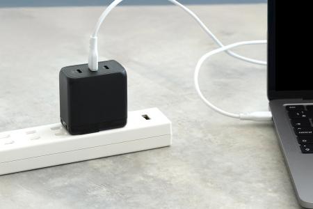 最大PD65W出力でノートパソコンの充電も安心。GaN採用