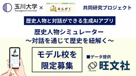 みんがく、旺文社のデータに基づき歴史上の人物と対話