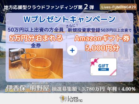 【地域応援型クラウドファンディング第2弾】5万円分宿