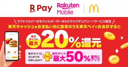 楽天ペイメントと楽天モバイル、全国の「マクドナルド