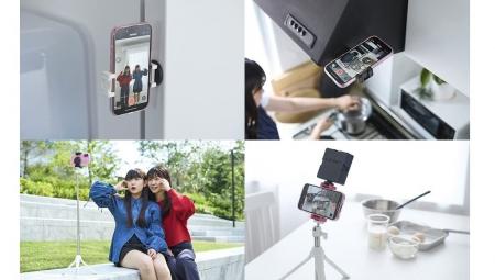 マグネットで金属面にスマートフォンを固定！すぐに撮