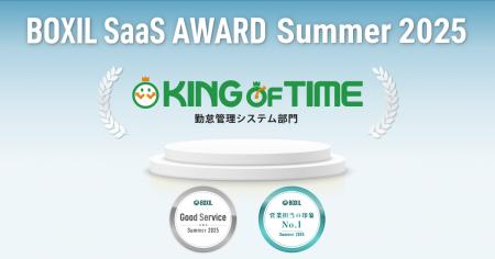 KING OF TIMEが「BOXIL SaaS AWARD Summer 2025」の勤