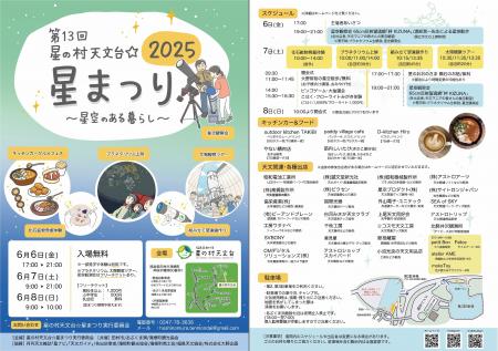 6/6(金)～6/8(日)に開催の「星の村天文台☆星まつり202