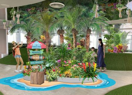 熱中症の心配もなく、都心で“ハワイ旅行”気分が楽しめ