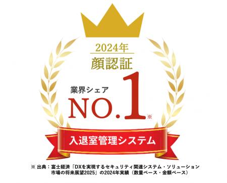 顔認証による入退室管理システムでマーケットシェアNo