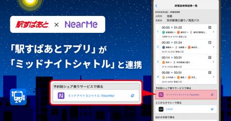 「駅すぱあとアプリ」が終電後の予約制シェア乗りサー