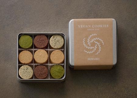ブラウンライス ヴィーガンクッキー缶 リニューアルの ブラウンライス ヴィーガンクッキー缶 リニューアルの