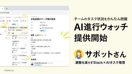 調整の負担を減らすSlack×AIタスク管理「サポットさん 調整の負担を減らすSlack×AIタスク管理「サポットさん