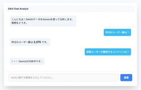 Googleアナリティクス(GA4)のAI対話型分析ツール「G Googleアナリティクス(GA4)のAI対話型分析ツール「G