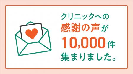 クリニックへの「感謝の声」投稿が1万件集まりました クリニックへの「感謝の声」投稿が1万件集まりました